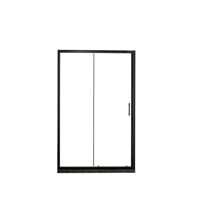 Single Sliding Shower Door, Thick Clear Tempered Glass Shower Door With Stainless Steel Handle
