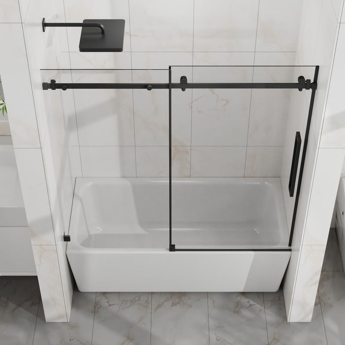 Frameless Tub Sliding Shower Door With Easy Clean Coating