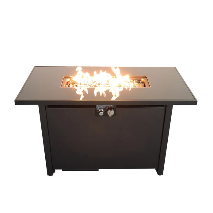 Rectangular Fire Pit With Frame Elegant Design