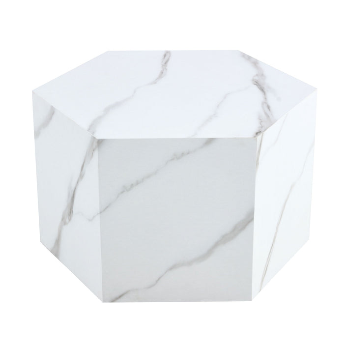 Modern Coffee Table With Complex Texture Patterns, Stylish And Durable Design - White