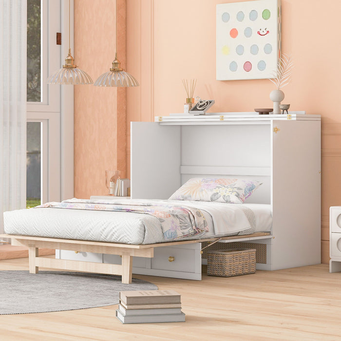 Murphy Bed With Large Drawers, Space Saving Design