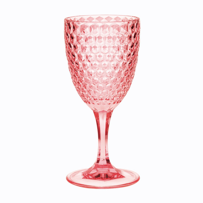 Diamond Cut Plastic Wine Glasses (Set of 4)