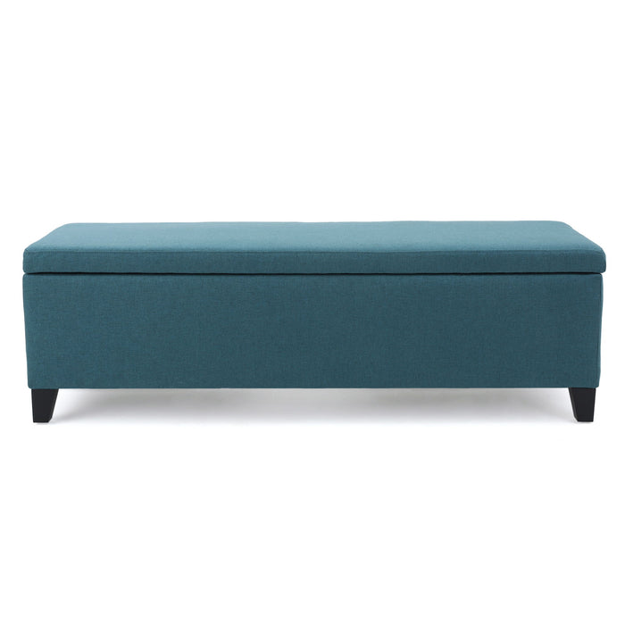 Contemporary Storage Ottoman Bench With Polyester Upholstery