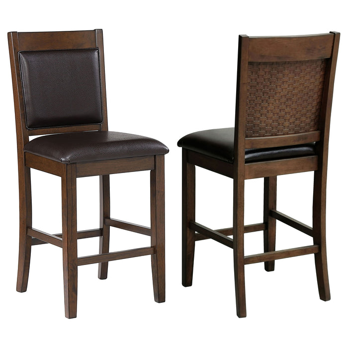 Upholstered Counter Height Chair (Set of 2) - Brown / Walnut