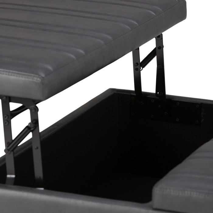 Ellis - Coffee Table Storage Ottoman Contemporary Design