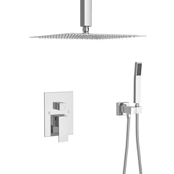 Dual Shower Head System With Ceiling Mount And Rough In Valve