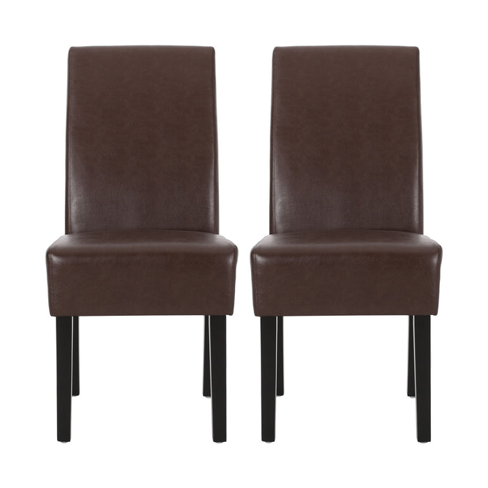 Contemporary Dining Chair With Rubberwood Legs (Set of 2)