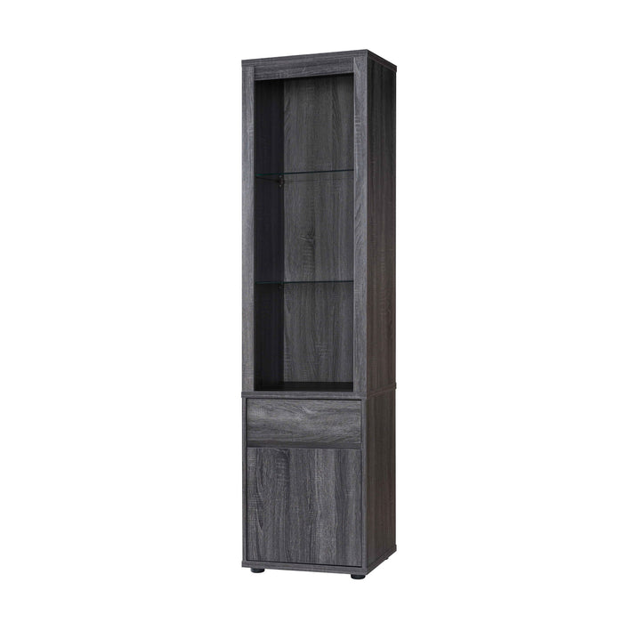 Modern Wine Showcasing Cabinet With Two Glass Shelves And Storage Cabinet