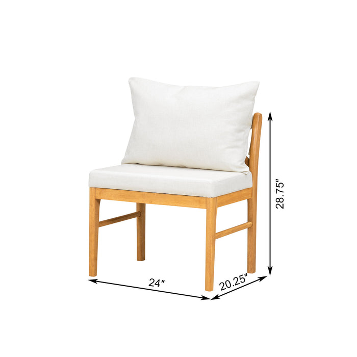 Farmhouse Solid Wood Dining Nook Set For 6, Space Saving High Top Corner Table With Bench & Chairs - Natural / White