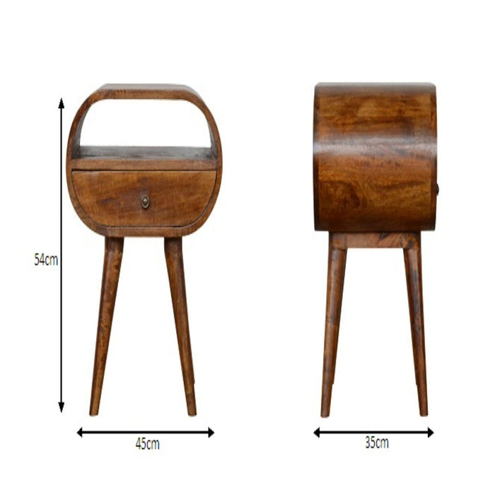 Circular Open Bedside Nightstand