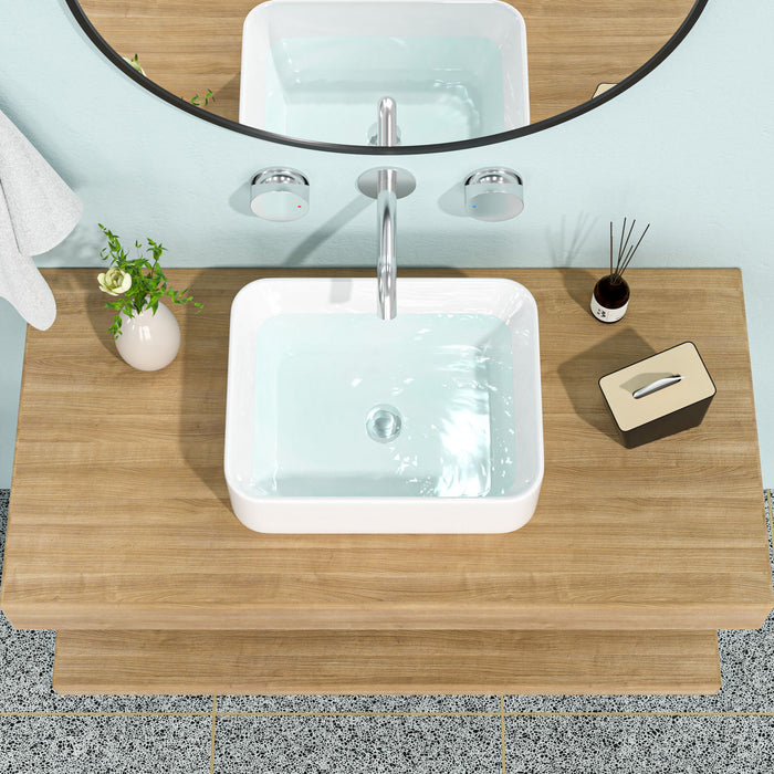 Modern European Design Ceramic Rectangular Vessel Bathroom Sink