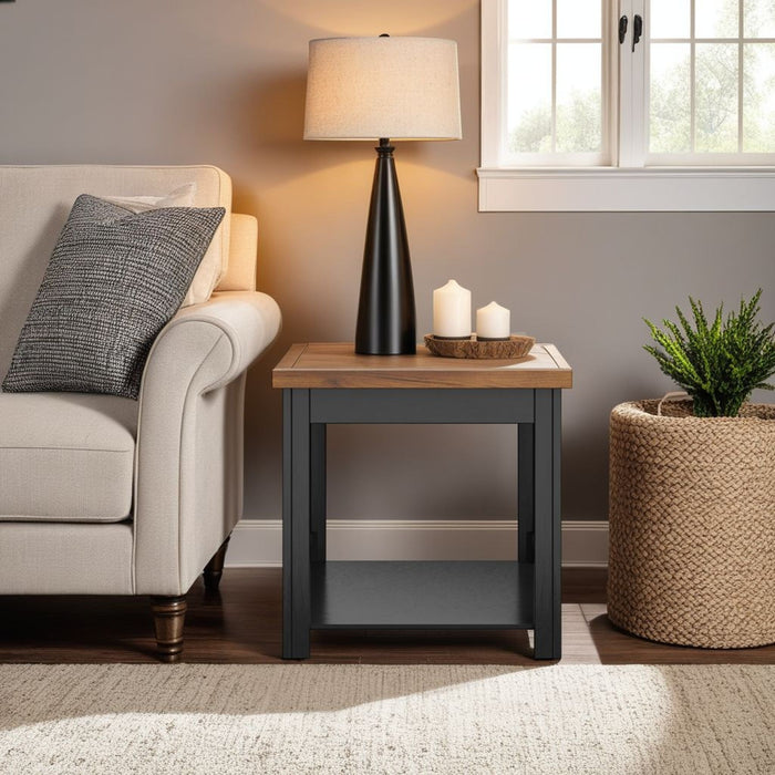 Essex - Side Table - Black, Whiskey