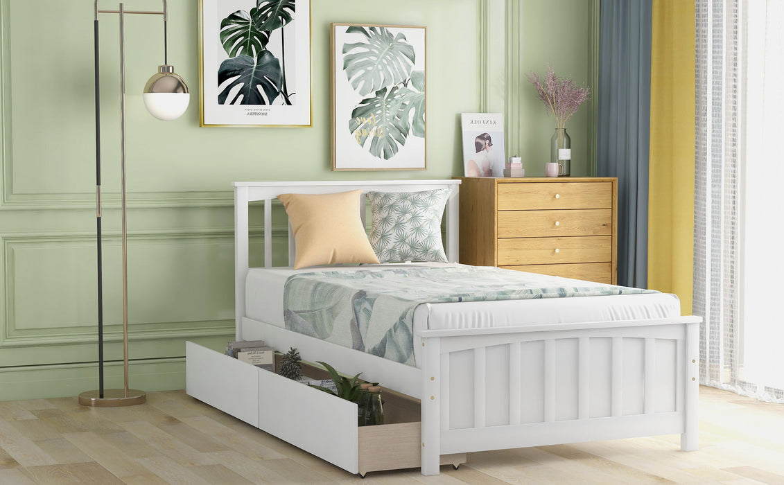 Platform Bed With Two Drawers