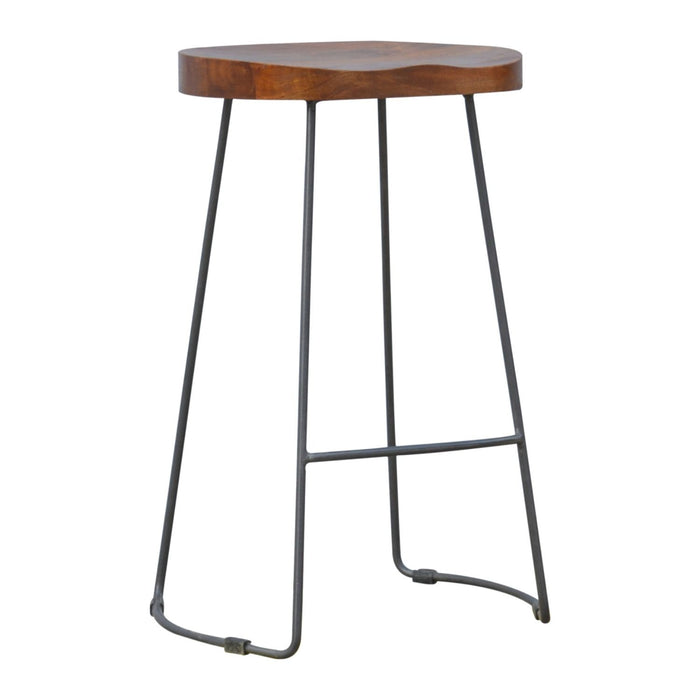 Industrial Chunky Bar Stool - Chestnut