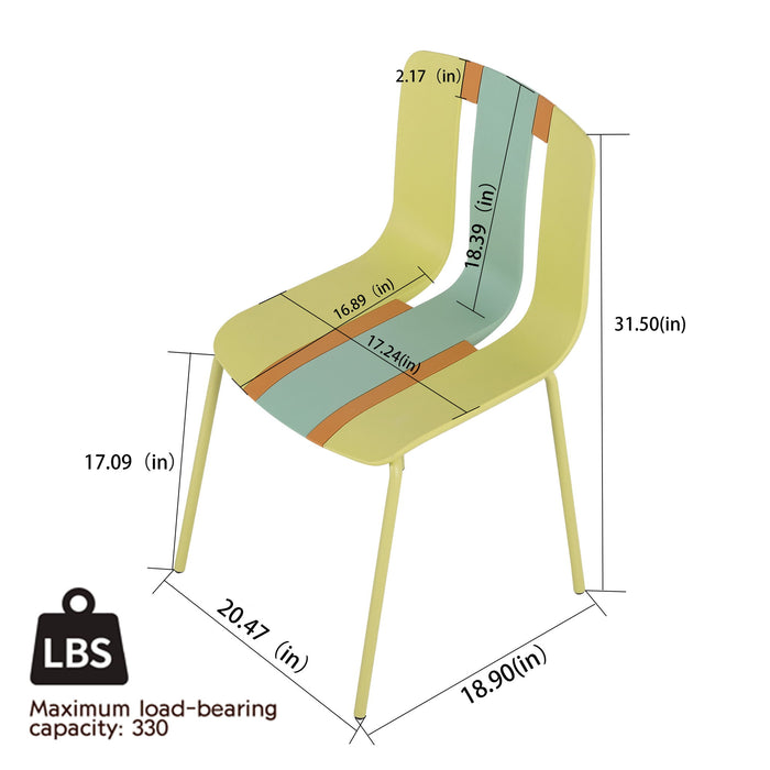 Modern Striped Blocking Single Chairs, Waterproof And Fade Resistant (Set of 4)