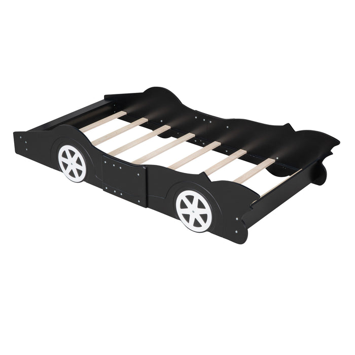 Race Car Shaped Platform Bed & Wheels