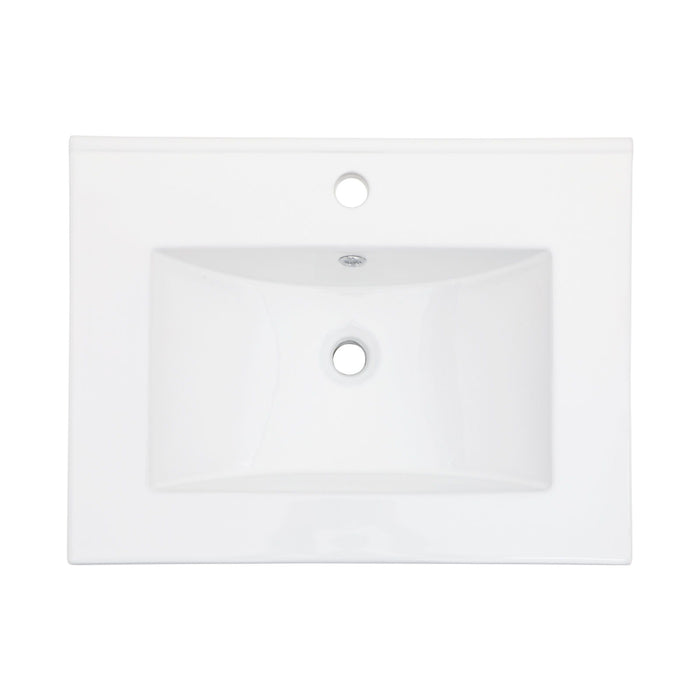 Premium Rectangular Vanity Top With Single Faucet Hole And Overflow