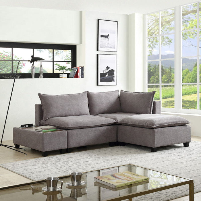 Madison - Fabric Reversible Sectional Sofa Ottoman