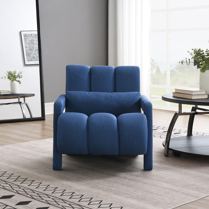 Modern Upholstered Accent Chair, Comfortable Linen Fabric With A Pillow For Living Room