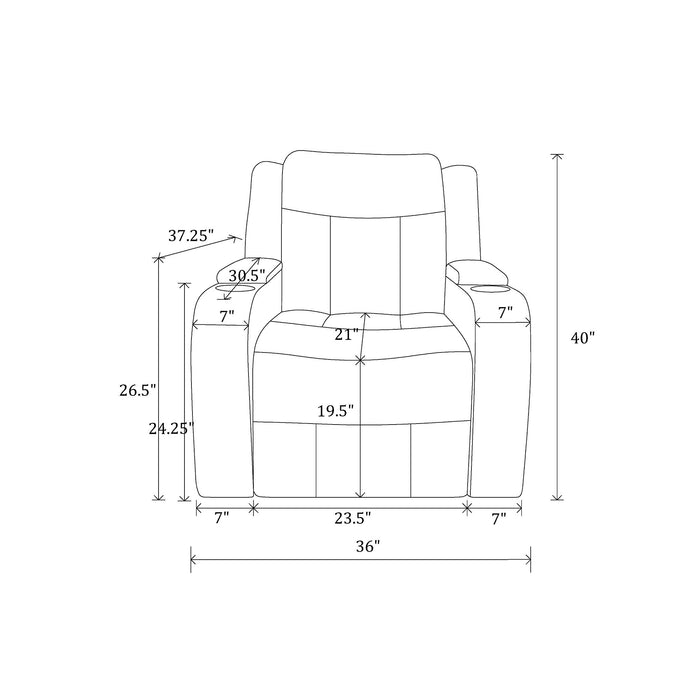 Blanca - Power Recliner With LED - Charcoal
