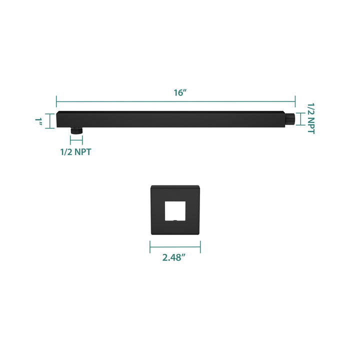 Wall Mounted Shower Arm With Flange