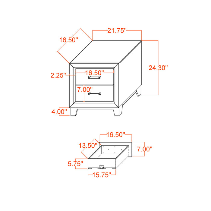 Soluto - Nightstand - Gray / Black