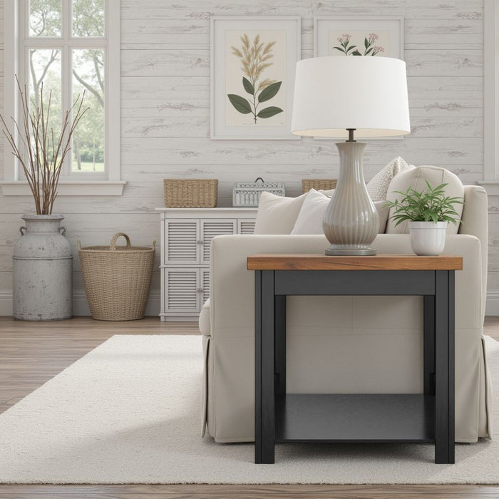 Essex - Side Table - Black, Whiskey