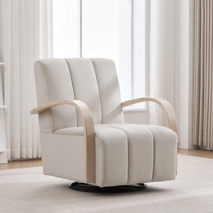 360° Swivel Accent Chair With Armrests