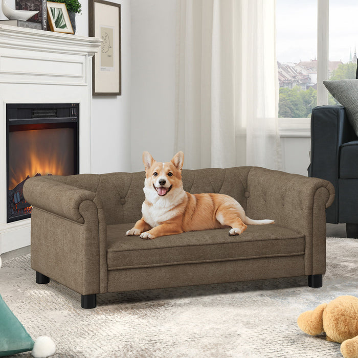 Modern Elegant Rectangle Pet Bed, Durable Elevated Dog Sofa