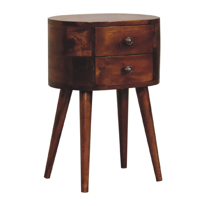 Mini Rounded Nightstand - Chestnut
