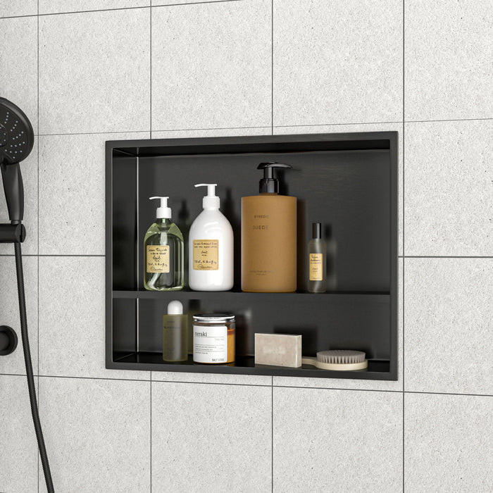 Modern Stainless Steel Shower Niche Double Shelf For Bathroom