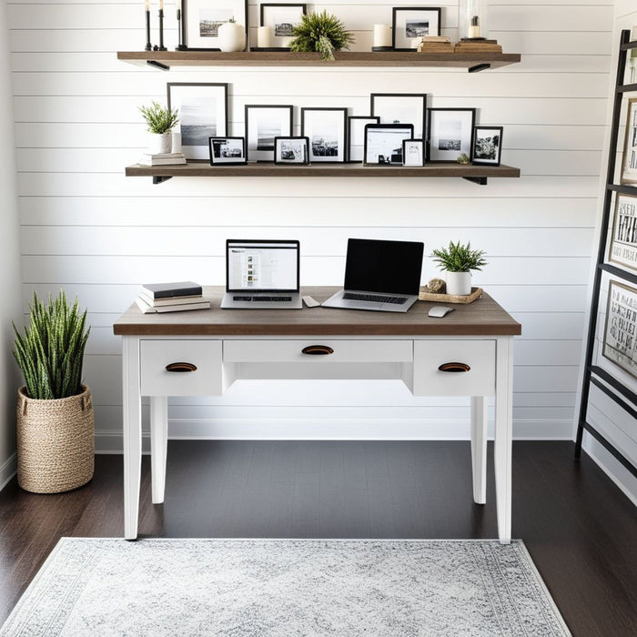 Hampton - Writing Desk - Jasmine Whitewash / Barnwood