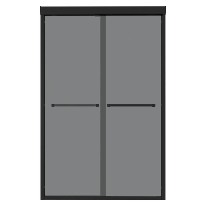 Double Sliding Glass Shower Door 8Mm Tempered Glass With Stainless Steel Frame - Matte Black