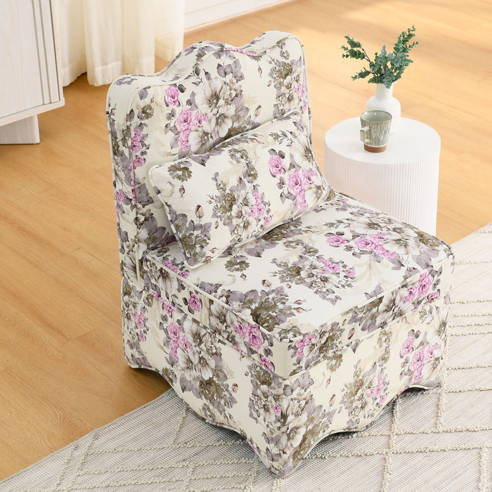 Stylish Flannel Dining Chair With Soft Cushion And Backrest