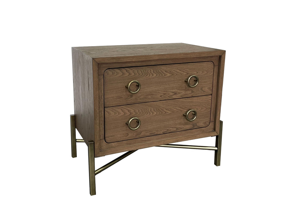 2 Drawer Nightstand With USB - Latte