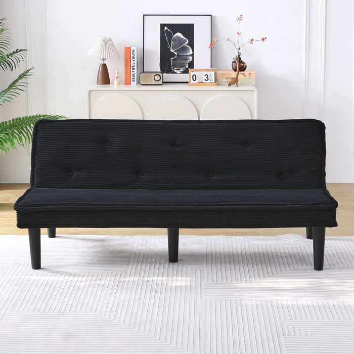 Versatile Corduroy Sofa Bed With Solid Wood Frame
