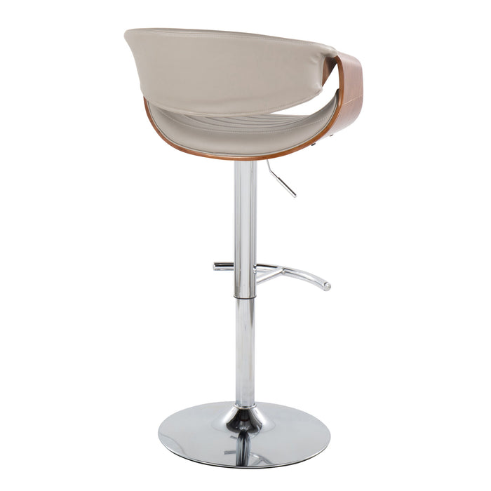 Symphony - Mid Century Modern Adjustable Barstool & Swivel With Rounded T Footrest (Set of 2)