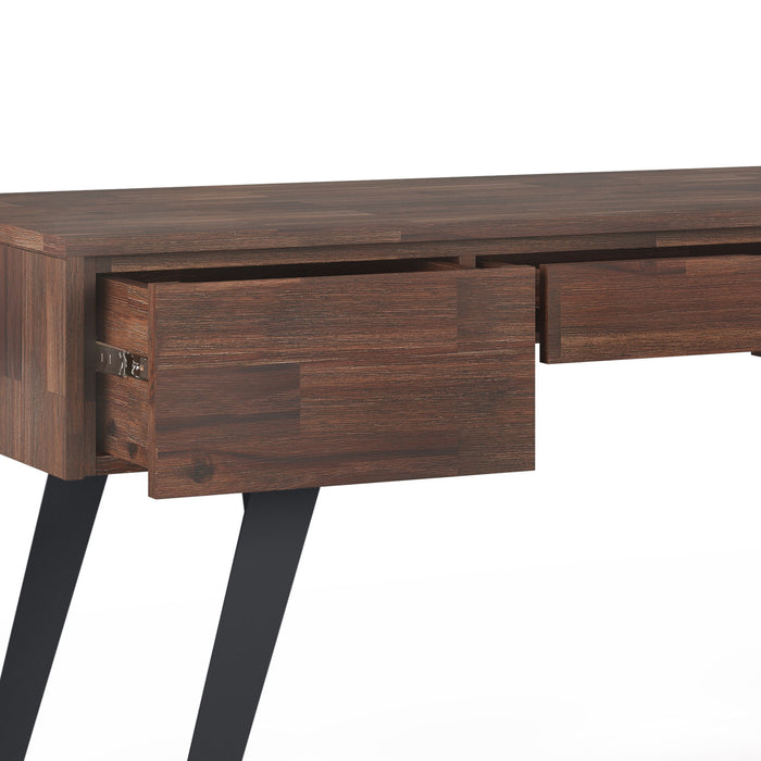 Lowry - Desk With Deep Drawers - Distressed Charcoal Brown