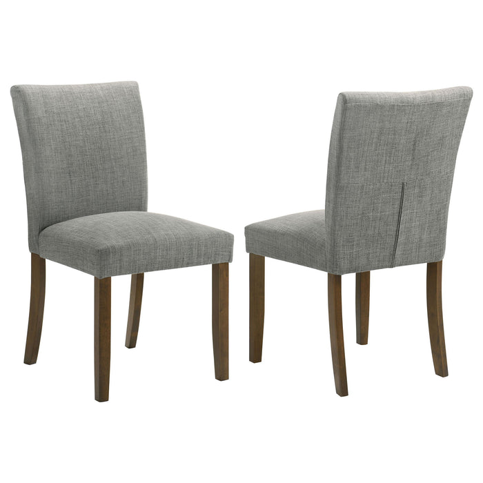 Luxe Upholstered Dining Side Chairs With Gently Curved Back (Set of 2)