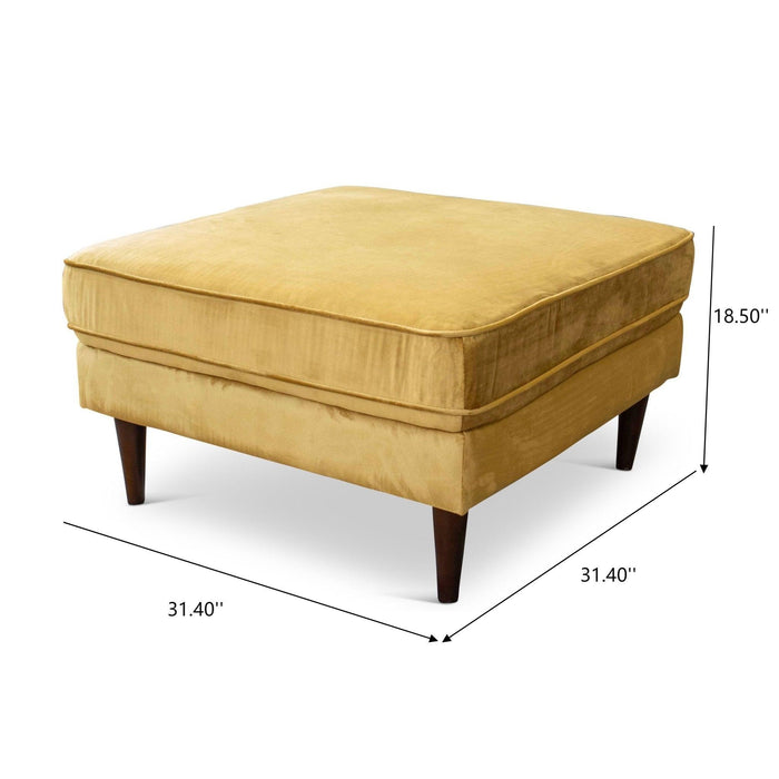 Amber - Square Upholstered Ottoman Linen