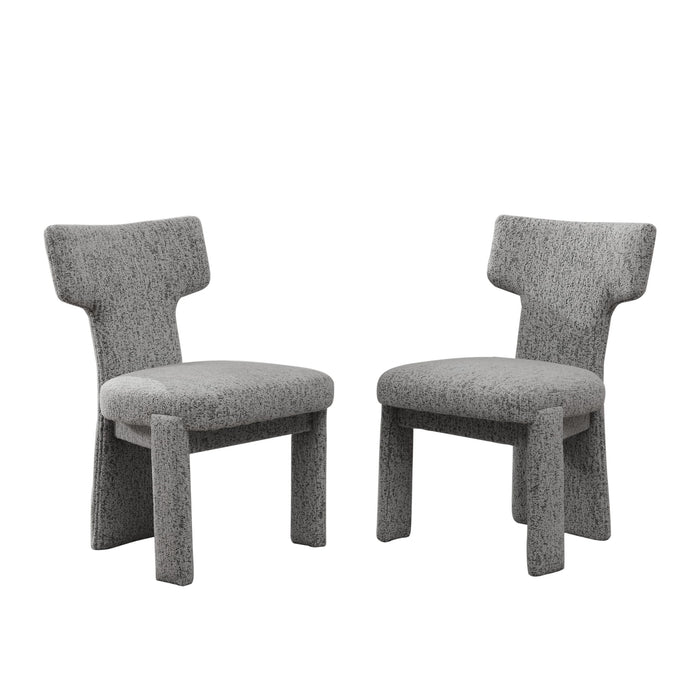 Armless Curved Back Accent Chairs (Set of 2)