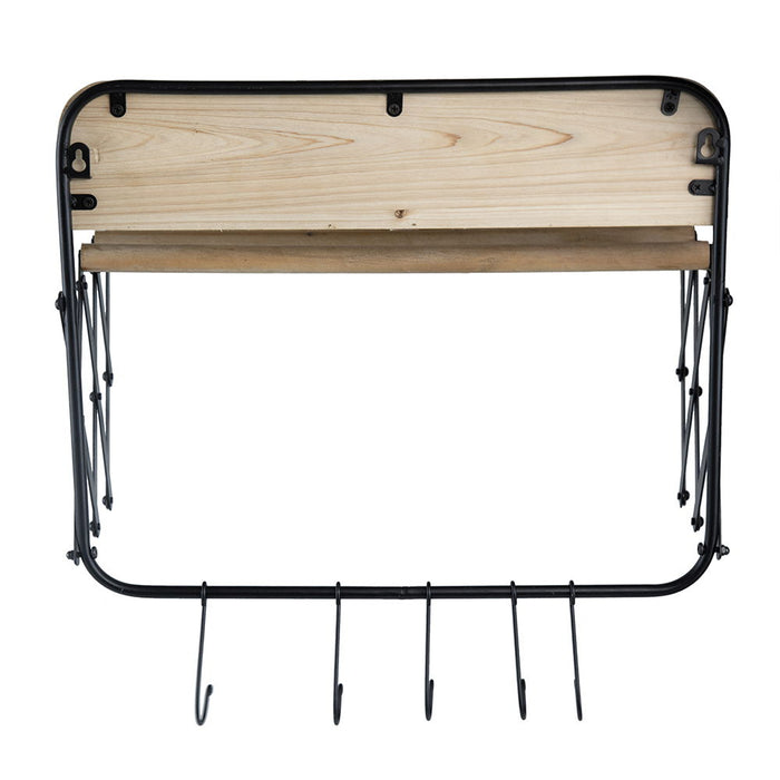 Laundry Rack With Accordion Design - Brown / Black - Black Brown