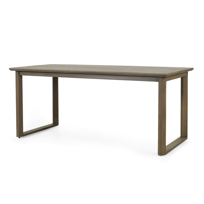 Rustic Nash Dining Table With Slat Design - Gray