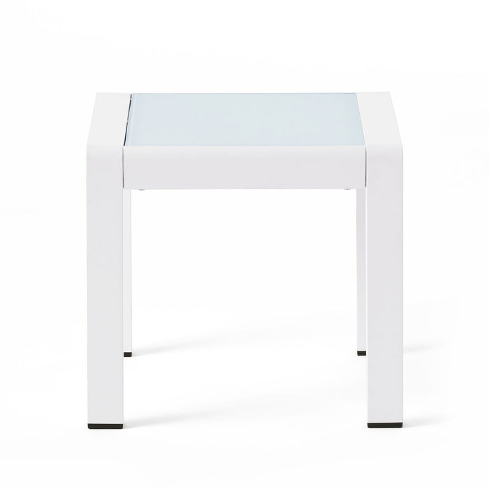 Cape Coral - Contemporary Side Table With Frosted Glass Top