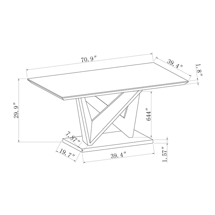 Caroline - Dining Table - Gray