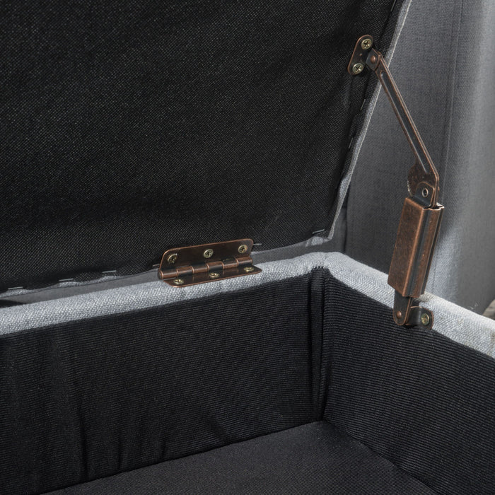 Ottoman With Birch Wood Legs And Cushioned Top For Comfort