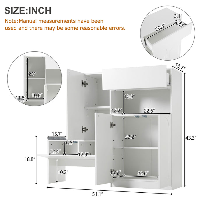 Elegant 2 In 1 Shoe Cabinets With Soft Cushion Versatile Shoe Rack Organizer With Adjustable Shelves