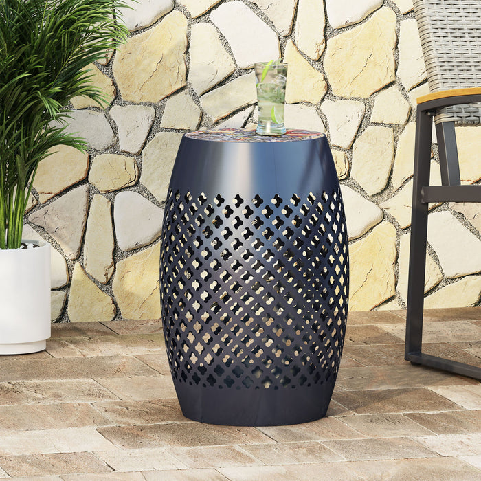 Roswell - Outdoor Side Table With Mosaic Tile Top