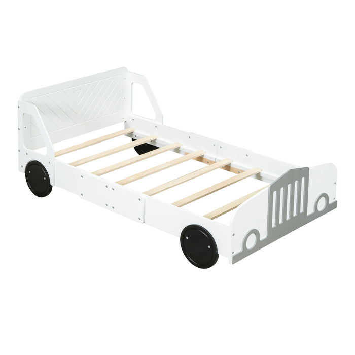 Car Shaped Platform Bed With Wheels