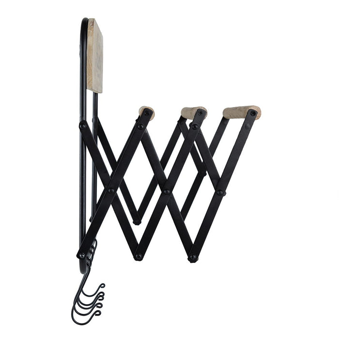 Laundry Rack With Accordion Design - Brown / Black - Black Brown